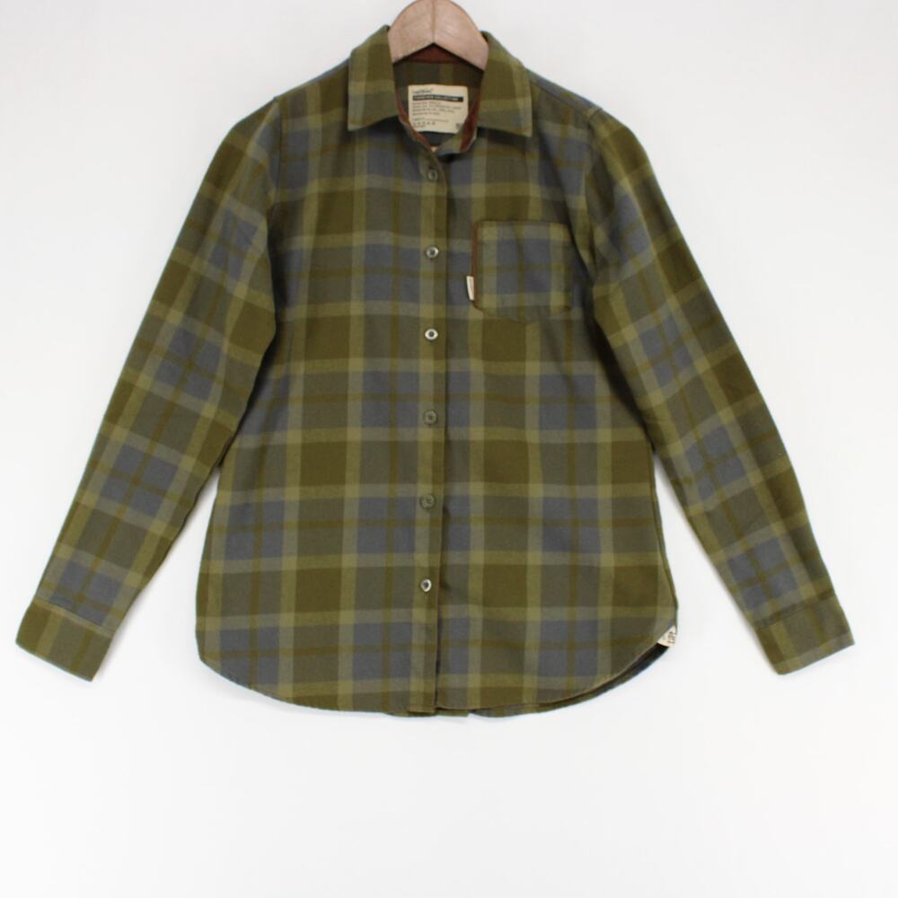 Flag Nor Fail Forever Collection Shirt Womens Small Green Plaid Flannel